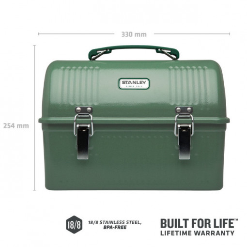 Cutie vintage pentru alimente Stanley Classic Lunch Box Hammertone Green 9.5 L - 10-01625-003 3