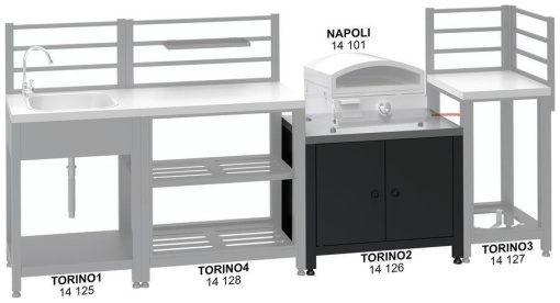 Dulap modular Torino 2 Cattara pentru bucatarie exterioara, suport de gratar, 80x47x69cm - TT14126 - Img 7