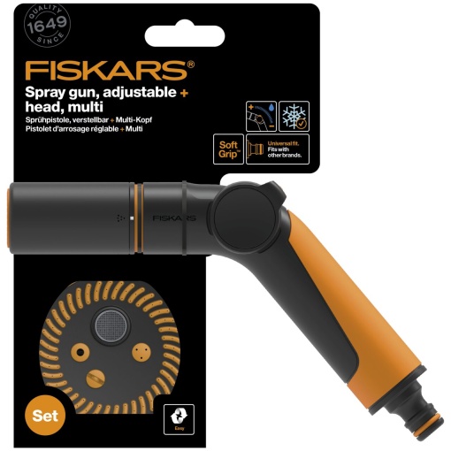 FISKARS Set pistol pentru stropit, jet reglabil + cap pistol pentru stropit jet multi - 1065494 - Img 4