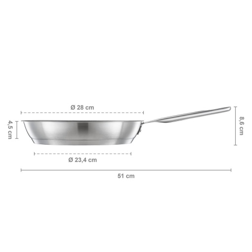 FISKARS Tigaie din otel inoxidabil, antiaderenta, Fiskars All Steel, Ø 28 cm - 1064745 - Img 2