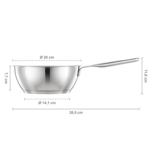 FISKARS Tigaie inalta, din otel inoxidabil, fara acoperire antiaderenta, Fiskars All Steel, Ø 20 cm - 1064748 - Img 2