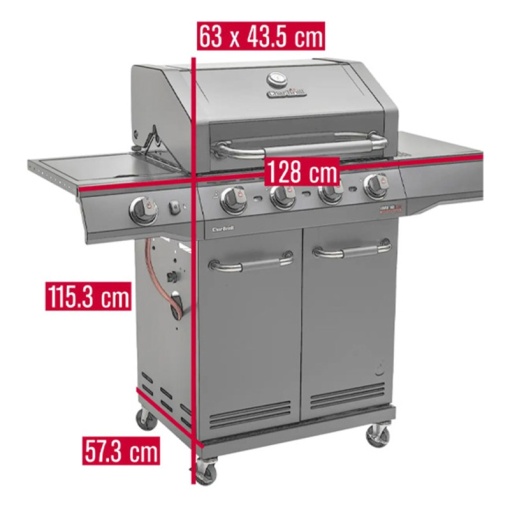 Gratar pe gaz Char-Broil Advantage Core B4 cu 4 arzatoare si arzator lateral, grile din fonta, TRU-Infrared - 140971 - Img 8