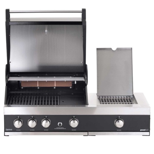 Gratar pe gaz cu 3 arzatoare din inox Grandhall Premium GT3 si arzator lateral sear burner - K03000281A, incastrabil - Img 5