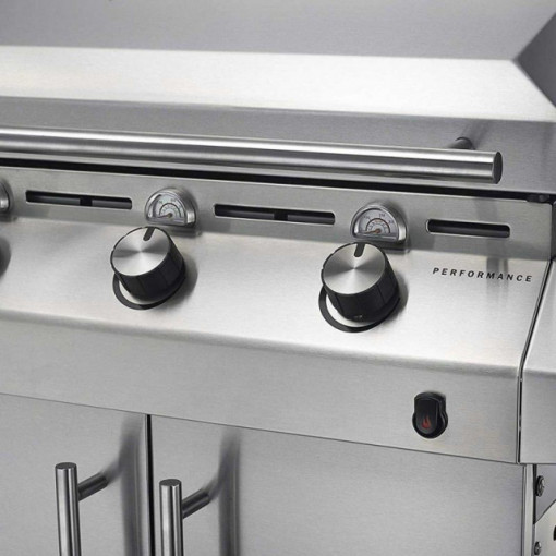 Gratar pe gaz cu 3 arzatoare din inox, TRU-Infrared, gratare din fonta, Char-Broil Performance T36G5 - 140675 butoane