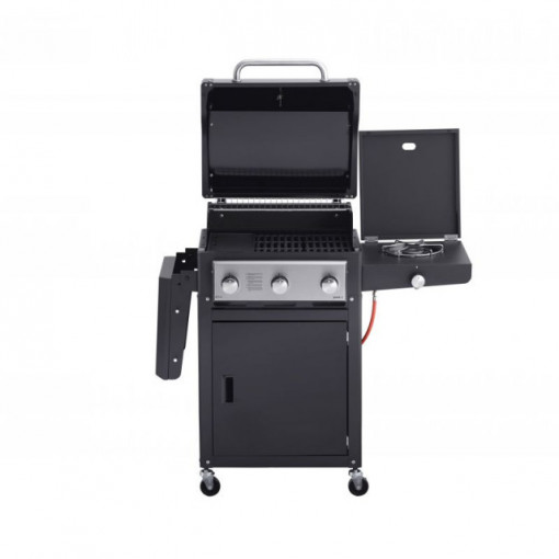 Gratar pe gaz cu 4 arzatoare din inox, gratare si plita din fonta, Grand Hall Xenon 3 - K03000032A laterale