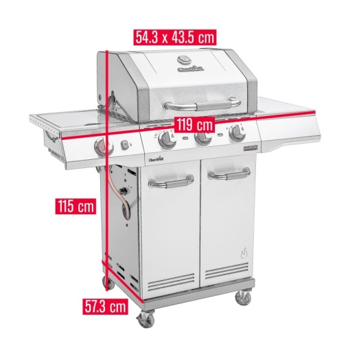 Gratar pe gaz din inox Char-Broil Advantage PRO S3 cu 3 arzatoare si sear burner, grile din fonta, TRU-Infrared - 140976 - Img 4