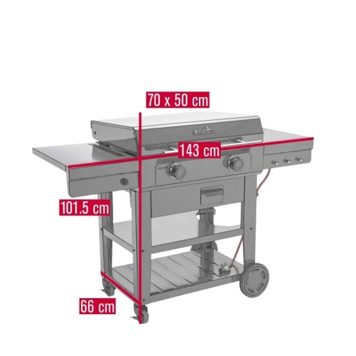 Gratar pe gaz tip plancha, grill si cuptor de pizza cu 2 arzatoare Char-Broil Versa-Tile Griddle - 140241 - Img 8