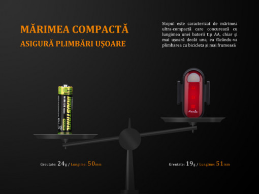 Lanterna bicicleta de spate Fenix BC05R Reincarcabila  10 Lumeni 6 Metri 4