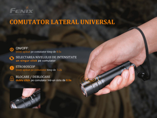 Lanternă EDC 1500 Lumeni 200 metri Fenix E28R - ADV-429-001 - Img 8