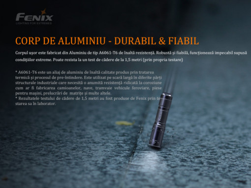 Lanterna Fenix E01 V2.0 - 100 Lumeni - 35 Metri - Albastru - ADV-427-005 2