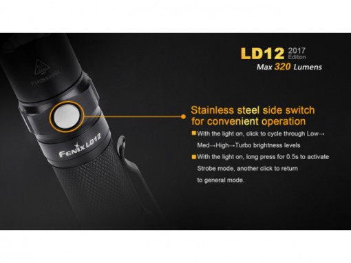Lanterna Fenix LD12 - Editie 2017 - 320 Lumeni - 135 Metri constructie