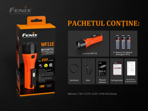 Lanterna Fenix WF11E - Lanternă ATEX - 200 Lumeni - 185 Metri 8