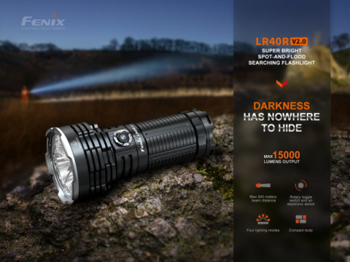 Lanternă profesională 15000 Lumeni 900 metri Fenix LR40R V2.0 - ADV-486-001 - Img 6