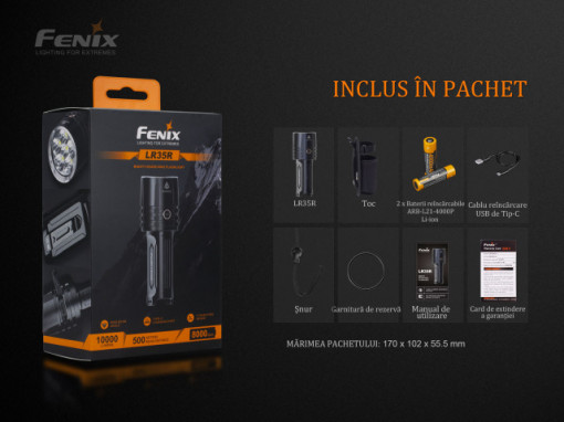 Lanterna Tactica Fenix LR35R -10000 Lumeni - 500 Metri - ADV-426-001 5