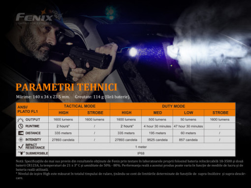 Lanterna Tactica Fenix TK11 TAC -1600 Lumeni - 335 Metri - ADV-431-001 5
