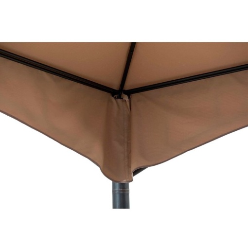 Pavilion gazebo din otel pentru gratar cu copertina Sunjoy LAURO 340cm x 340cm negru/bej - A101011900 - Img 10
