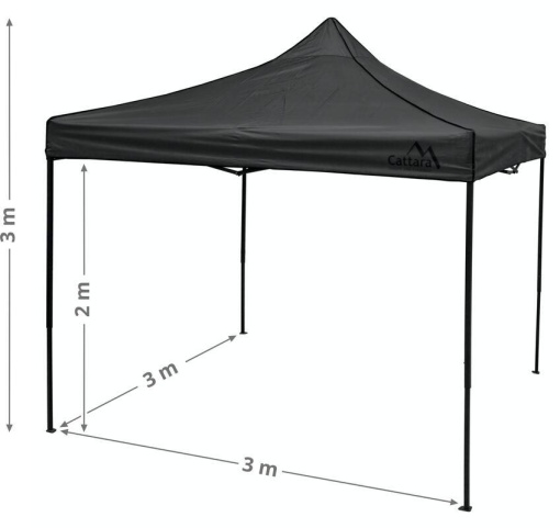 Pavilion pliabil impermeabil Cattara 3 x 3m gri - TT13342 - Img 7