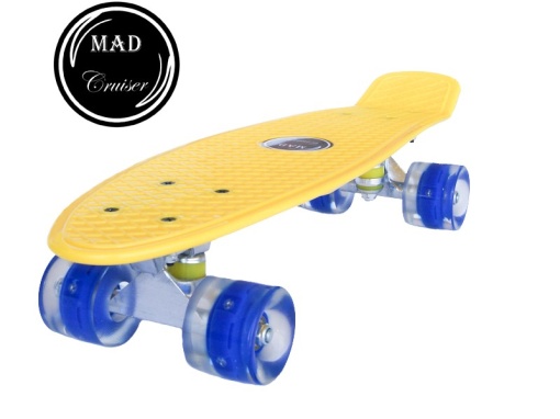 Penny board Mad Cruiser cu roti LED ABEC 7-galben - Img 2