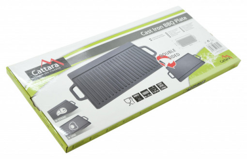 Plita pentru gratar cu doua fete din fonta 50x23x1,4cm Cattara TT13064 - Img 6