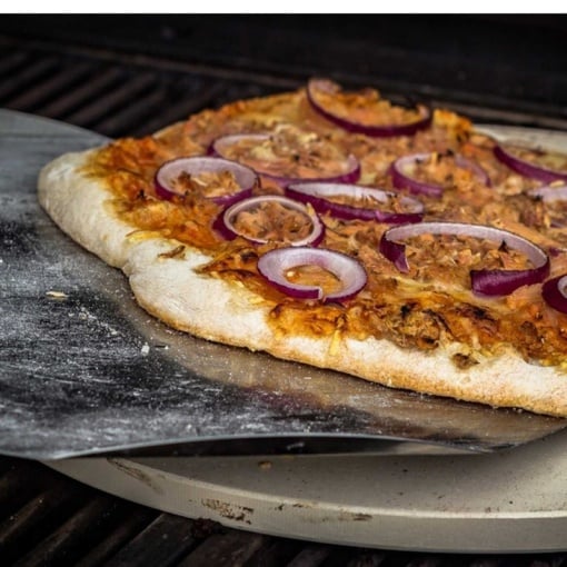 Set pizza piatra 33 cm, foaie inox 31 cm si feliator Grandhall - A06619033M - Img 3