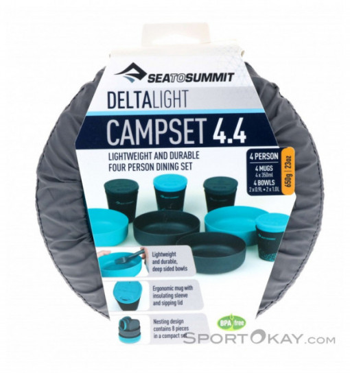 Set vase camping pentru 4 persoane Sea To Summit Delta Light Camp Set 4.4 Pacific Blue / Grey - OUTMA.ADLTSET4 2