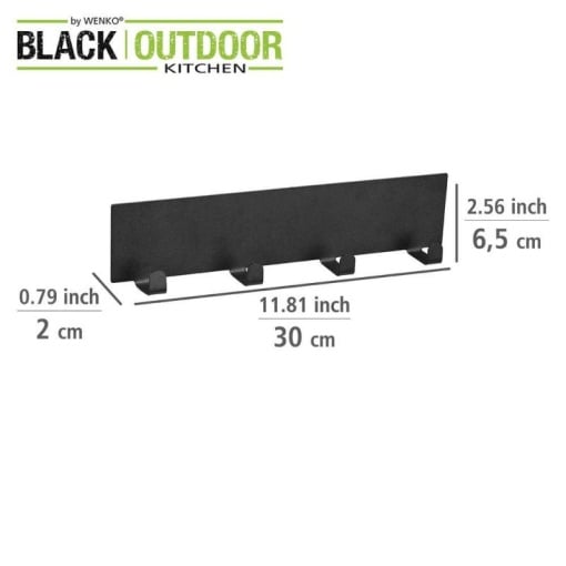 Sina magnetica cu carlige Wenko Black Outdoor Kitchen 30 x 6,5 x 2 cm negru - 55014100 - Img 5