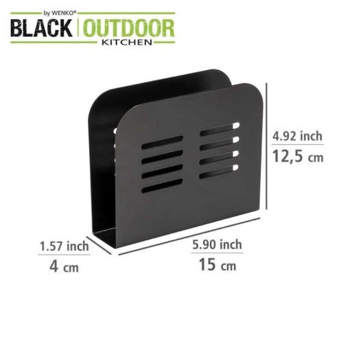 Suport pentru servetele 15 x 12,5 x 4 cm Baco Wenko Black Outdoor Kitchen - 55025100 - Img 4