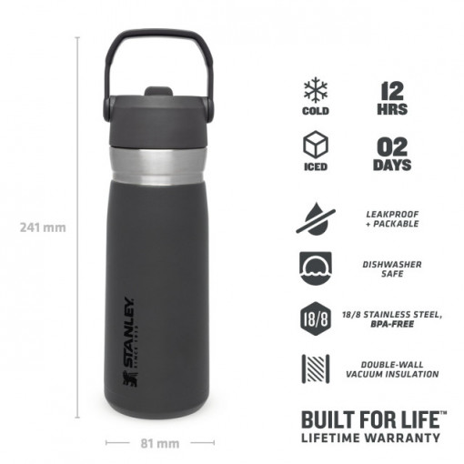Termos Stanley cu pai pliabil The IceFlow Charcoal 0.65 l - 10-09697-008 3