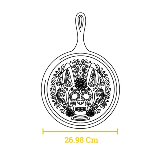 Tigaie din fonta pentru clatite cu logo Xolo Sugar Skull Lodge 26 cm - L-9OGXLL - Img 5
