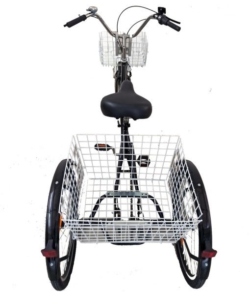 Tricicletă 24" pentru adulți BR CYCLES Pro2008-VB, cadru oțel 16", 7 viteze, frâne V-Brake/tambur, negru - Img 4