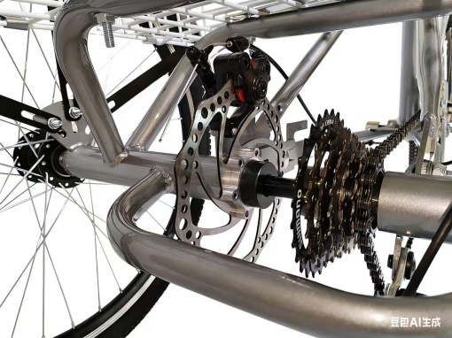 Tricicletă 24" pentru adulți BR CYCLES Pro2008-VB, cadru oțel 16", 7 viteze, frâne V-Brake/tambur, negru - Img 7