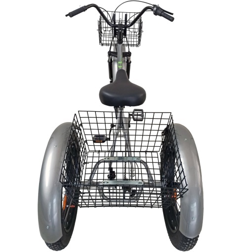 Tricicletă adulți BR Pro2025, 24", 7 viteze, frâne pe disc, cadru din oțel 15", gri - Img 3