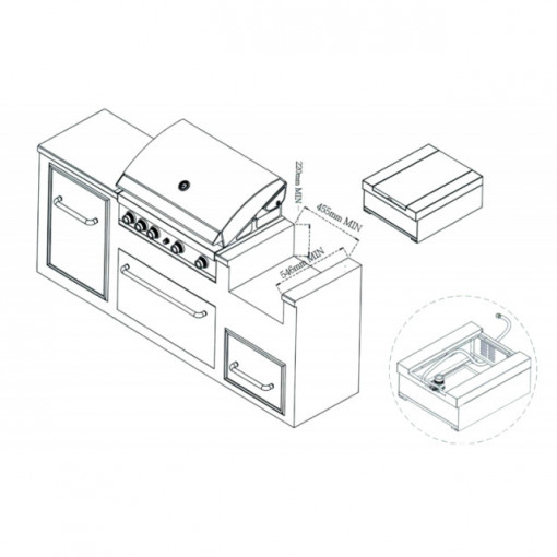 Arzator lateral incastrabil infrarosu Grand Hall - K01000195A schita