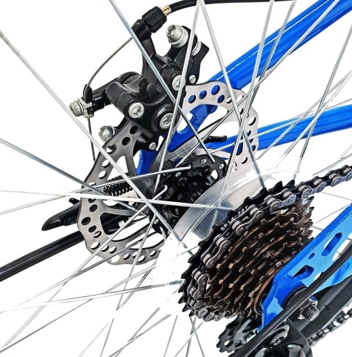 Bicicleta BR STORM 24", 21 viteze, frane pe disc, cadru otel 14", manete secventiale, albastru/verde - Img 4