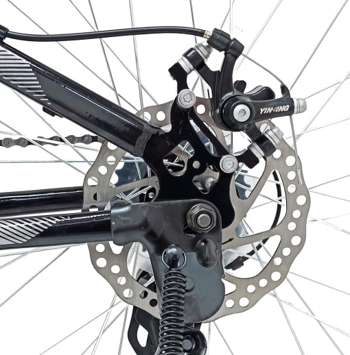 Bicicleta BR STORM 26", 21 viteze, frane pe disc, cadru otel 15", manete secventiale, negru/verde - Img 10