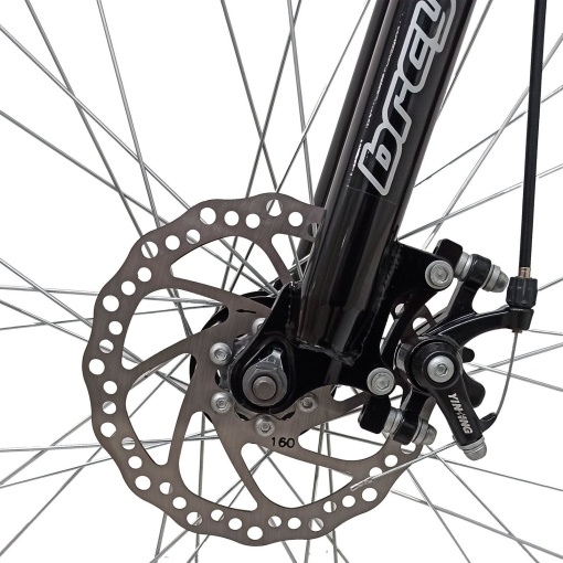 Bicicleta BR TARGET Carrier 29", 21 viteze, frane pe disc, cadru otel 17", manete secventiale, alb\negru - Img 10
