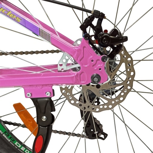 Bicicleta BR Tornado 26", 21 viteze, frane pe disc, cadru din aluminiu 13.5", manete secventiale, roz - Img 7