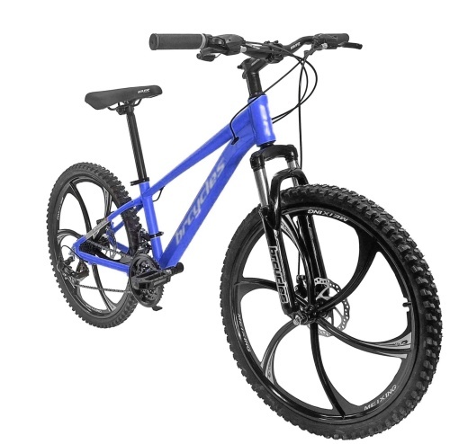 Bicicleta BR Tornado ProMG 24", jante MAGNEZIU, 21 viteze, frane pe disc, cadru din aluminiu 13", manete secventiale, albastru - Img 2