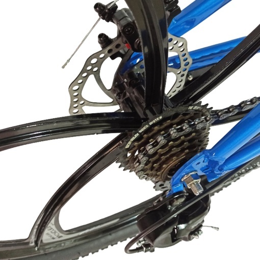 Bicicleta BR Tsunami ProMG 24", cadru otel 13", jante magneziu, manete secventiale, frane disc, 21 viteze, albastru - Img 10