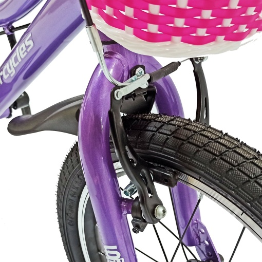 Bicicletă copii BR Neptune Kids 16", cadru oțel, violet, varsta 4 - 6 ani - Img 12