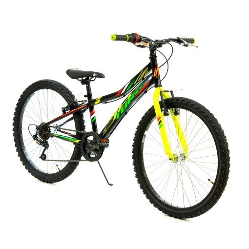 Bicicleta Copii DHS Turbo - 24 Inch, Negru-Verde - Img 2
