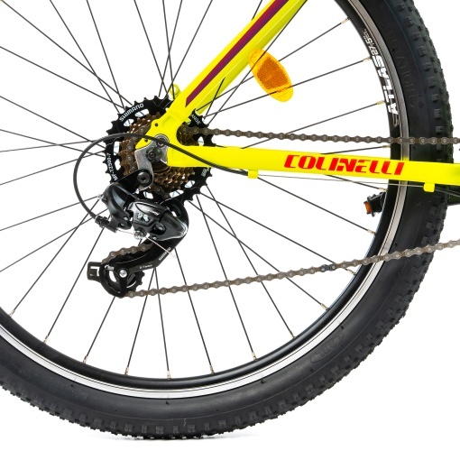 Bicicleta MTB Colinelli COL23, Marimea S, 27.5 inch, Galben, Schimbator Shimano ST-EF500, 21 Viteze, Cadru Aluminiu, Frane V - Brake - Img 5