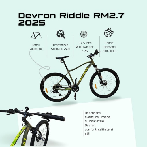 Bicicleta Mtb Devron Riddle RM2.7 2025 - 27.5 Inch, M, Verde - Img 3