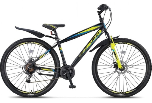 Bicicleta MTB-HT 27.5" UMIT Faster 2D, cadru otel 18", frane disc, 21 viteze, negru/lime -22%