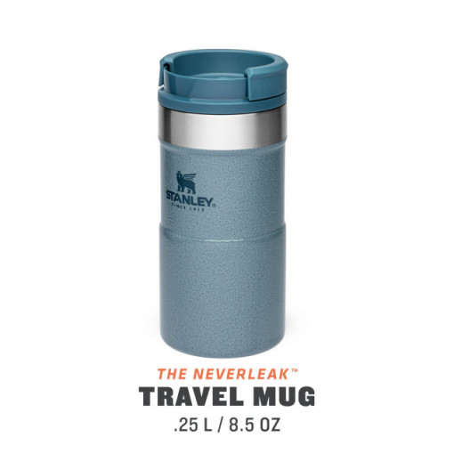 Cana Termoizolanta Stanley The NeverLeak Travel Mug Hammertone Ice 0.25L - 10-09856-009