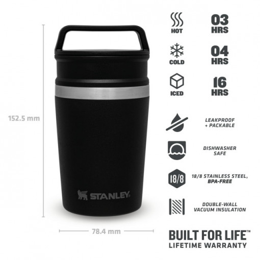 Cana Termoizolanta Stanley The Shortstack Travel Mug Matte Black Pebble 0.23 L - 10-02887-067 3