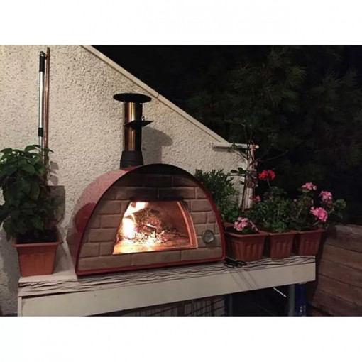 Cuptor traditional pentru pizza pe lemne Maximus rosu - MAXIMUSRED 5