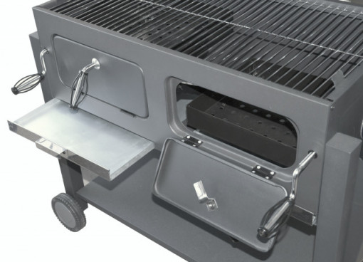 Gratar pe carbuni, Cattara Royal Grande 3XL, 84 x 42cm, mobil, capac, 2 tavi carbune - TT13047 - Img 5