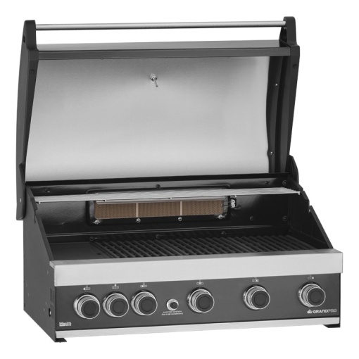 Gratar pe gaz cu 6 arzatoare (5 inox si 1 infrarosu), incastrabil, grile si plita fonta, Grandhall Grandpro Maxim G5 - K05000387A - Img 2