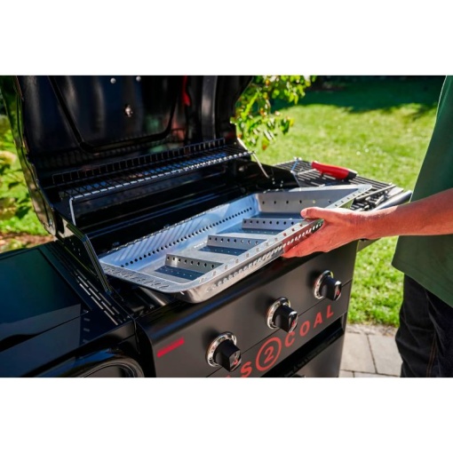 Gratar pe gaz si carbuni hibrid Char-Broil Gas2Coal 2.0 330 Special Edition, plita si sear burner - 140994 - Img 7